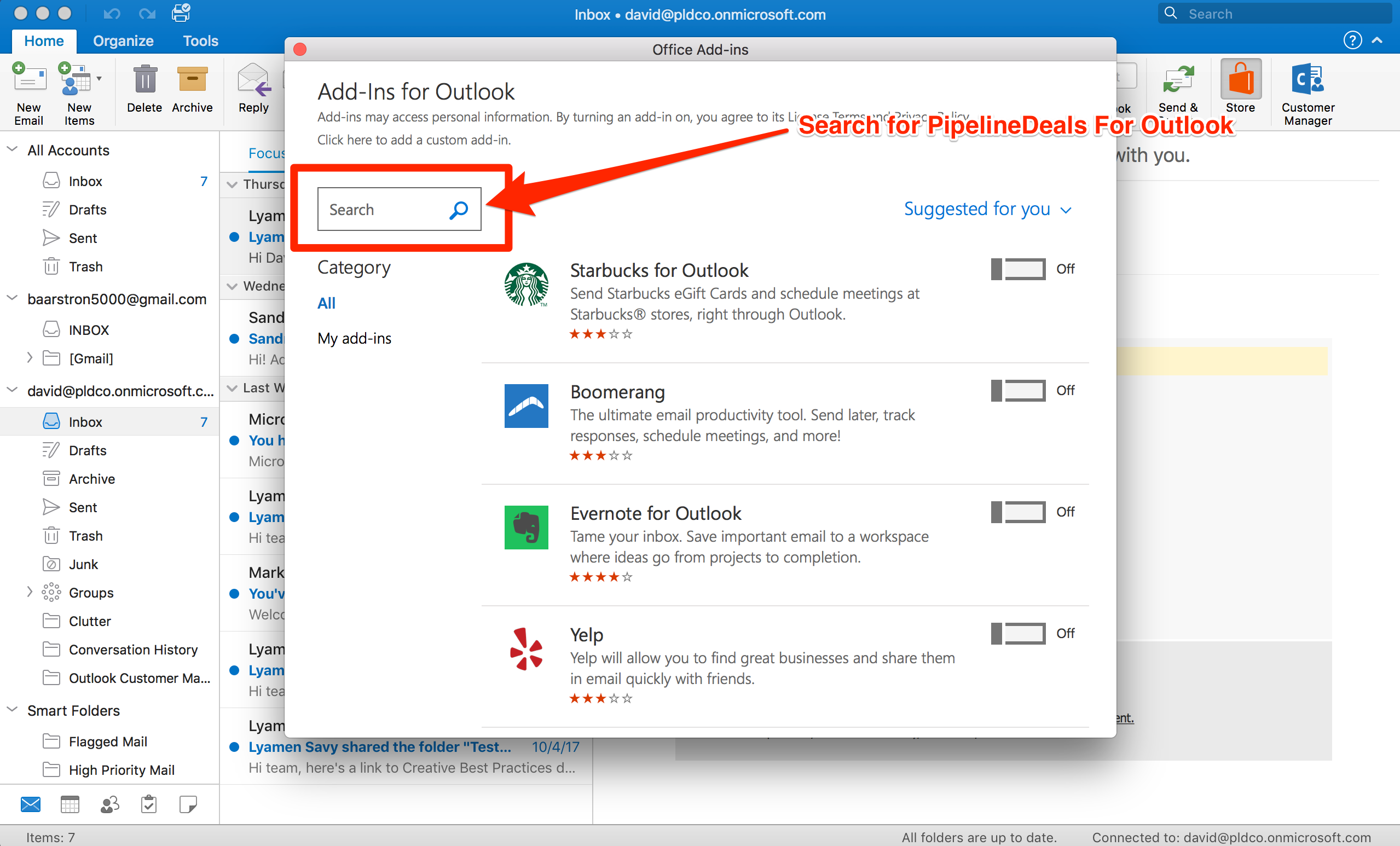 set the send & receive in outlook for mac 2016